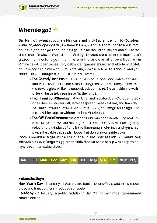 example page 3 from our offline Travel Guide for San Marino